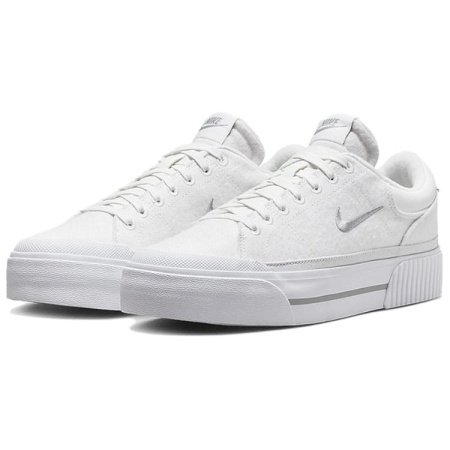Nike Court Legacy Slip Resistant Abrasion Resistant Низкие Кроссовки для скейтбординга Женские Белые