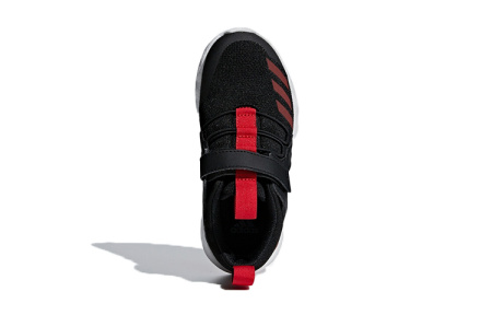 Adidas Rapidaflex El K Slip-Resistant и Breathable Низкий Топ Детская Беговая Обувь Черный Красный Детский