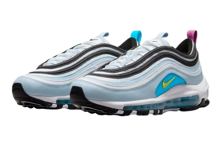 Nike Air MAX 97 'Синий Шепот' Синтетическая кожа Амортизация Дышащие Низкие кеды для детей Lifestyle