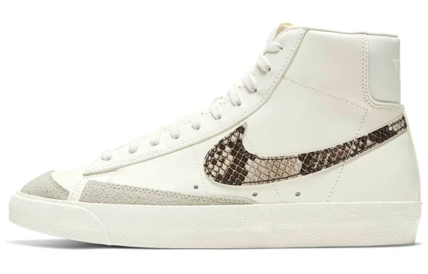 Nike Blazer '77 SE Змеиный принт Покрытие Противоскользящие Амортизация Баланс MID Скейтбординг Женские Экрю