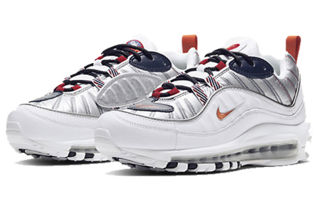 Nike Air Max 98 Спортивный ретро стиль текстиль синтетическая кожа низкий верх воздушная подушка для тренировок