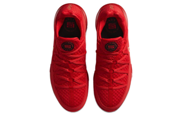 Nike Lebron 17 Амортизация Противоскользящие Низкие Баскетбольные Кроссовки Мужские Золото Красный Азиатская Версия