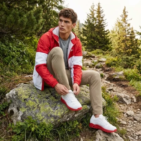 Nike ACG Air Exploraid Удобная Круглая Нога Устойчивая к Износу Низкая Обувь для Альпинизма Мужская Белая и Красная