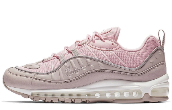 Nike Air Max 98 Винтаж Кожа Низкие Кроссовки с воздушной подушкой для бега Повседневные Мужские Вишневый цветок Розовый