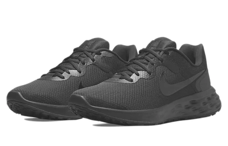 Nike REVOLUTION 6 Амортизация Износостойкий Низкий Топ Повседневные Городские Беговые Кроссовки Мужские Черные