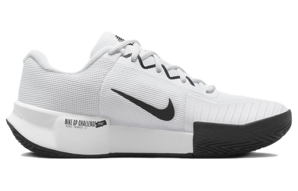 Nike GP Challenge Pro Устойчивые к истиранию Кроссовки для тенниса с низким верхом Женские Белые Черные