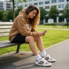 Nike Dunk Low Top Скейтборд Кроссовки Унисекс Коричневый Белый