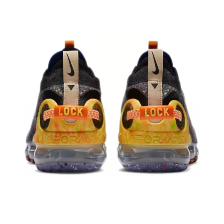 Nike VaporMax Flyknit Ткань Низкий Топ Воздушная Подушка Повседневные Беговые Кроссовки Мужские Серый Желтый