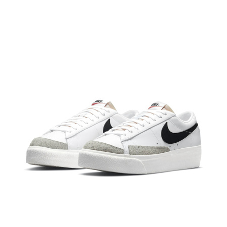 Nike Blazer Платформа Низкие Кроссовки для скейтбординга Женские Черно-белые