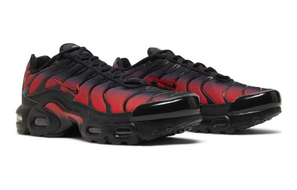 Nike Air Max Plus Амортизация Износостойкие Низкие Кроссовки для Беговых Занятий Детские Черные Красные Подростковые