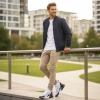 Nike Air Max 270 Ткань Амортизация Баланс Низкий Верх Беговые кроссовки Мужские Черный Белый Золото