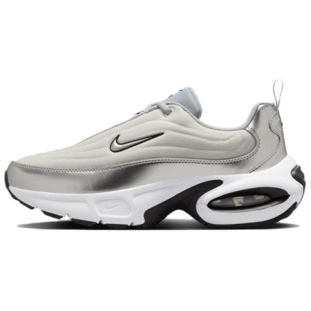 Nike Air Max Portal Амортизация Износостойкие Низкие Беговые Кроссовки Женские Серебристо-Белые