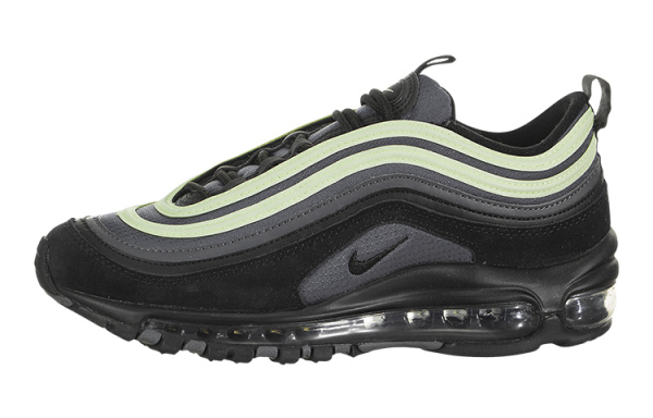 Nike Air Max 97 Текстиль Синтетическая кожа Низкие кроссовки для бега на длинные дистанции GS Черный Зеленый