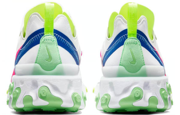 Nike React Element 55 Ткань Амортизация Баланс Низкий Топ Повседневные Беговые Кроссовки Женские Белый Розовый Зеленый
