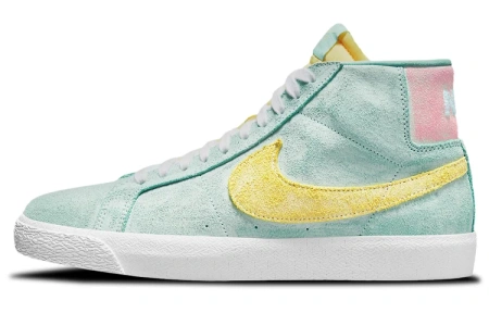 Nike SB Blazer MID Скейтборд Кроссовки Унисекс Зеленый Желтый Розовый