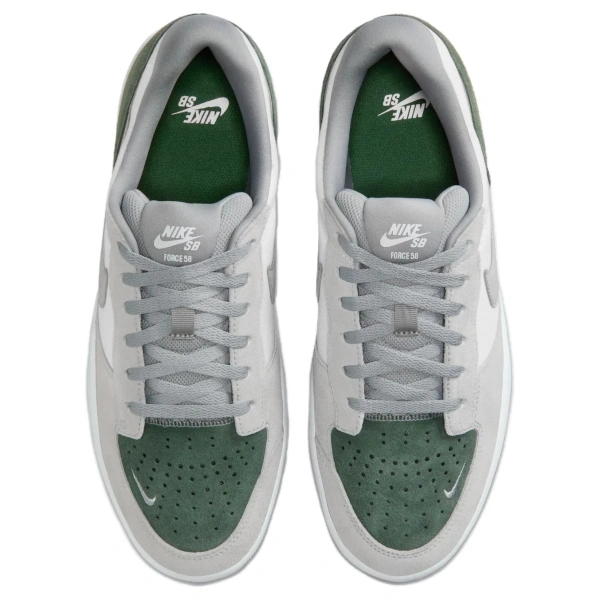 Nike SB Force 58 Текстиль Кожа Скейтбординг Кроссовки Мужские Серый Зеленый