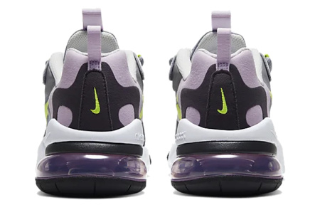 Nike Air Max 270 React Устойчивые к истиранию Низкие Кроссовки для Беговых Занятий Детские Ледяной Светло-фиолетовый