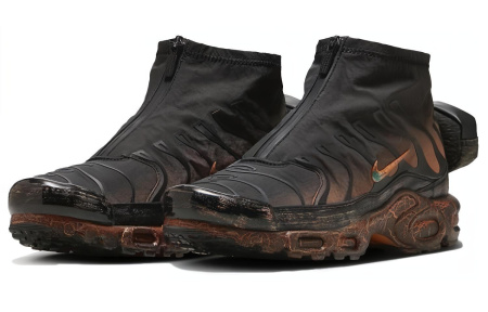 Nike Air Max Plus Водонепроницаемый MID Топ Повседневная Городская Коммутация Беговые кроссовки Мужские Черные Серые