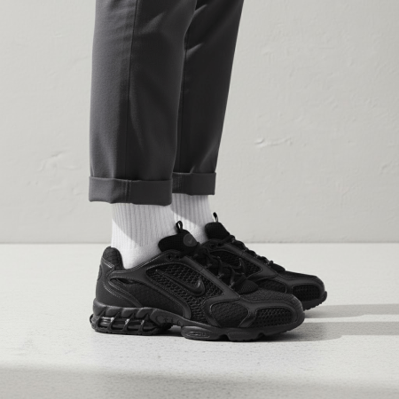 Nike Air Zoom Spiridon Cage 2 Удобная Устойчивая к истиранию Низкая Повседневная Обувь Мужская Черная