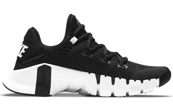 Nike Metcon 4 Универсальная низкая тренировка Кроссовки Женские Черный Белый