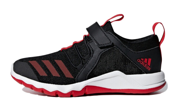 Adidas Rapidaflex El K Slip-Resistant и Breathable Низкий Топ Детская Беговая Обувь Черный Красный Детский