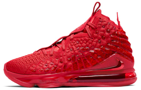 Nike Lebron 17 LeBron EP Красная ковровая носка против скольжения Легкий высокий топ Баскетбольные кроссовки для игры