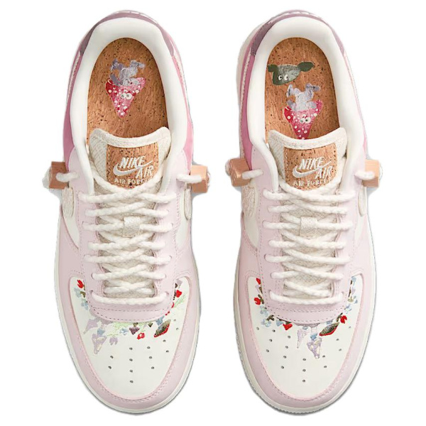 Nike Air Force 1 Slip-Resistant Abrasion-Resistant Low-Top Скейтборд Кроссовки Женские Розовые Белые