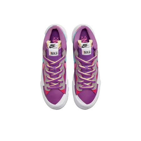KAWS X Sacai X Nike Blazer Фиолетовый Dusk Low Топ Скейтборд Кроссовки Унисекс Фиолетовый