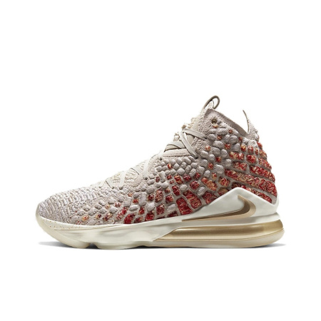 Nike Lebron 17 WIN Амортизация Легкий Высокий Верх Баскетбольные Кроссовки для Игры Унисекс Красный Белый Золото