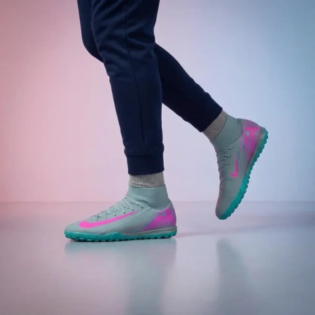 Nike Mercurial Superfly 10 Противоскользящие Устойчивые к истиранию Футбольные бутсы Мужские Розовые Синие