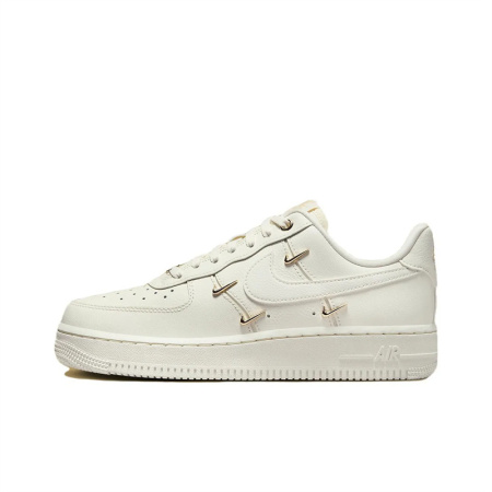 Nike Air Force 1 Мини Золотой Спилок Коровья Кожа Устойчивая к Износу Низкие Кроссовки для Скейтбординга Женские