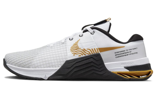 Nike Metcon 8 Кружево Вверх Низкие Кроссовки для тренировок Мужские Белые Золотые