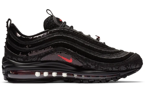Nike Air Max 97 Сетка Текстиль Синтетическая кожа Низкий верх Воздушная подушка Повседневные беговые кроссовки Женские
