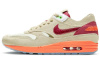 CLOT X Nike Air Max 1 Устойчивые к истиранию низкие повседневные беговые кроссовки унисекс коричнево-красные