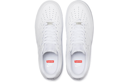 Nike X Supreme Air Force 1 'BOX LOGO' Комфортные Низкие Кроссовки для Скейтбординга Унисекс Белые