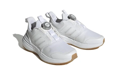 Adidas Rapidasport BOA противоскользящие устойчивые к истиранию низкие детские беговые кроссовки белые для детей 3-7 лет