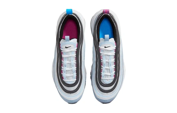 Nike Air MAX 97 'Синий Шепот' Синтетическая кожа Амортизация Дышащие Низкие кеды для детей Lifestyle