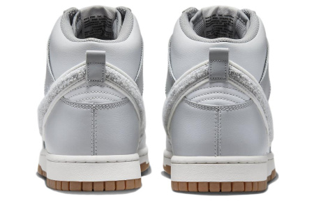 Nike Dunk High Университетский 'Шенилл Swoosh' Высокие Кроссовки для скейтбординга Мужские Серый Белый