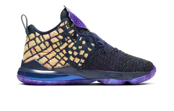 Nike Lebron 17 AS Поддержка MID Баскетбольные кроссовки для детей темно-синие для детей в возрасте 3-7 лет
