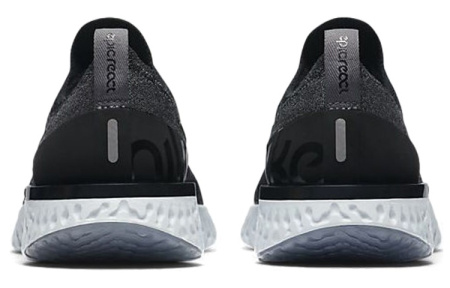 Nike Epic React Flyknit 1 Противоскользящие Низкие Кроссовки для Беговых Занятий Детские Черные Подростковые