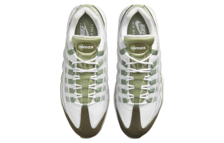 Nike Air Max 95 Сетка Текстиль Кожа Низкий Верх Повседневная Обувь Мужская Белый Зеленый