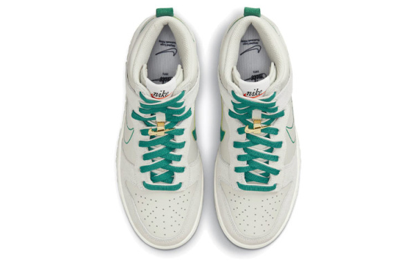 NIKE Dunk SE 'First Use' Золото Тон Замок Кожа Мраморный Устойчивый к Износу Дышащий Высокий Топ Детские Скейтбординги