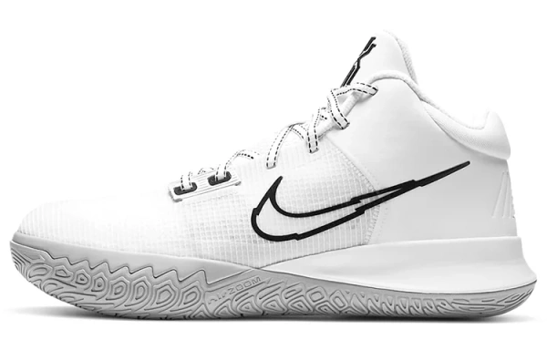 Nike Flytrap 4 EP Комфортные Круглые Палцы MID Баскетбольные Кроссовки Унисекс Белый Черный Азиатская Версия