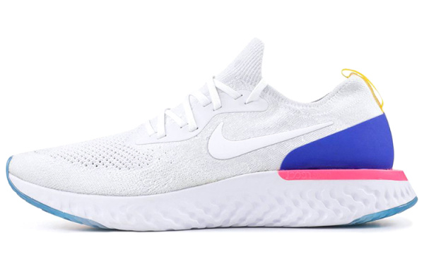 Nike Epic React Flyknit 1 Удобные противоскользящие легкие низкие повседневные беговые кроссовки Мужские Белый Синий
