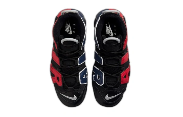 Nike Air More Uptempo Кожа MID Топ Детские Баскетбольные Кроссовки Черные