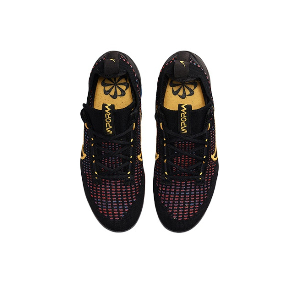 Nike VaporMax Flyknit Ткань Низкие Повседневные Беговые Кроссовки Женские Черные Желтые