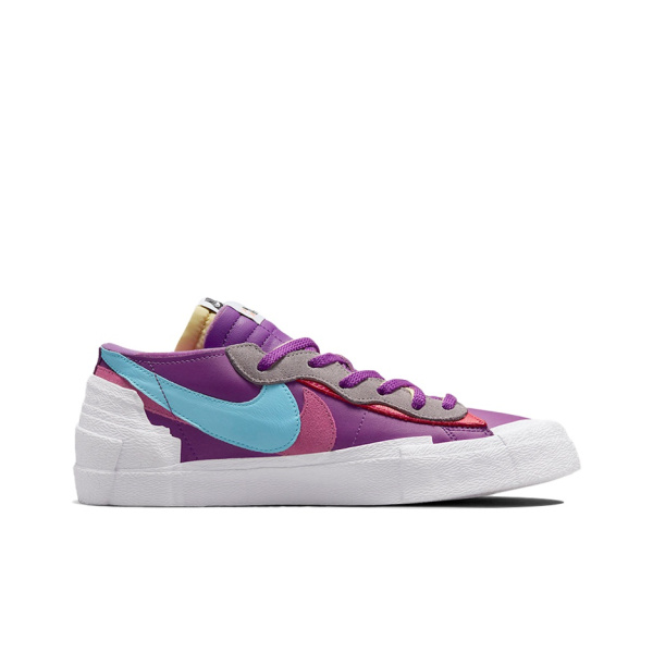 KAWS X Sacai X Nike Blazer Фиолетовый Dusk Low Топ Скейтборд Кроссовки Унисекс Фиолетовый