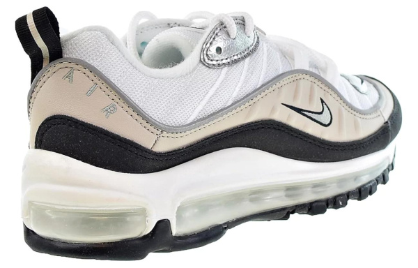 Nike Air Max 98 Low Топ Air Cushion Беговые кроссовки Женские Коричневый Белый