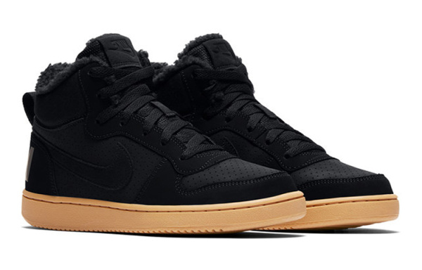 Nike Court Borough MID WNTR Синтетическая кожа противоскользящая устойчивая к истиранию термический верх