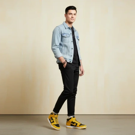 Nike Dunk High SP 'Varsity Maize' Коровья кожа Высокие Кроссовки для скейтбординга Унисекс Черный Желтый